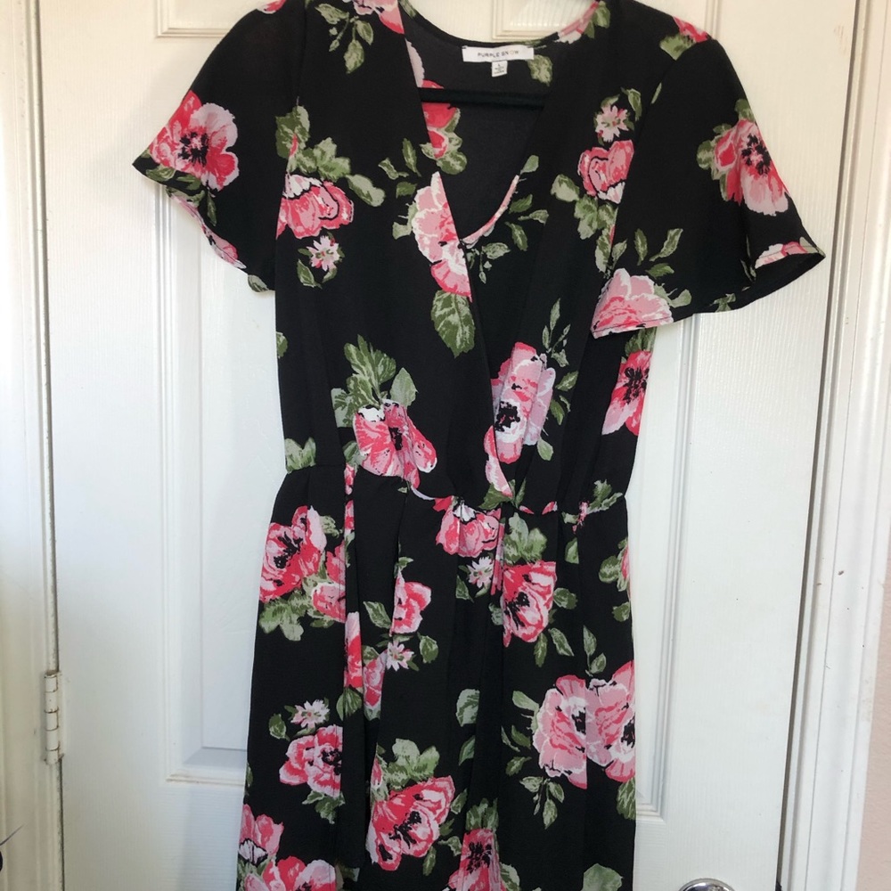 Floral High Low Women’s Romper Dress